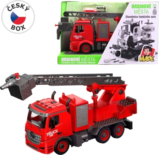 Camión de bomberos para montar con luz y sonido 30 cm