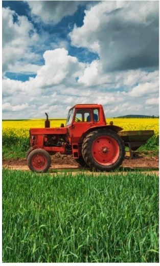 Toalla con motivo de tractor