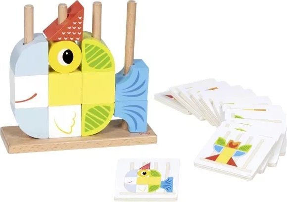 Rompecabezas de madera Goki con tarjetas de modelos