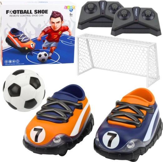 Coche RC con forma de bota de fútbol con portería y balón – set de 2 vehículos