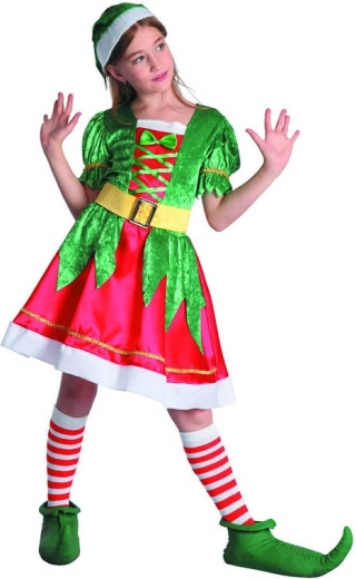 Disfraz de carnaval de duendecito para niñas, talla M (120–130 cm)