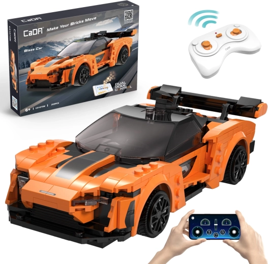 Kit de construcción CaDA RC coche deportivo BLAZE CAR, naranja, modo dual, 295 piezas