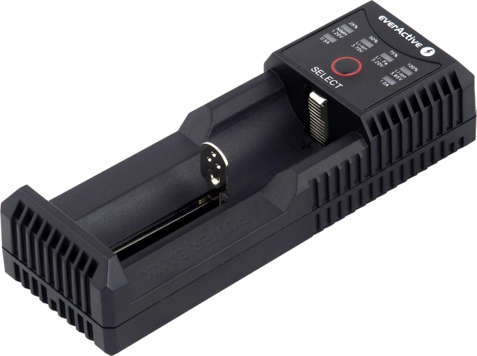 Cargador universal EVERACTIVE UC-100C con función de powerbank para Li‑ion y Ni‑MH