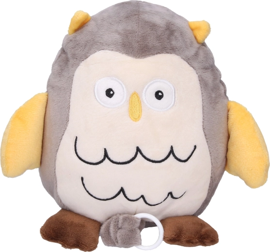 Búho de peluche con mecanismo de cuerda y canción de cuna, 19 cm