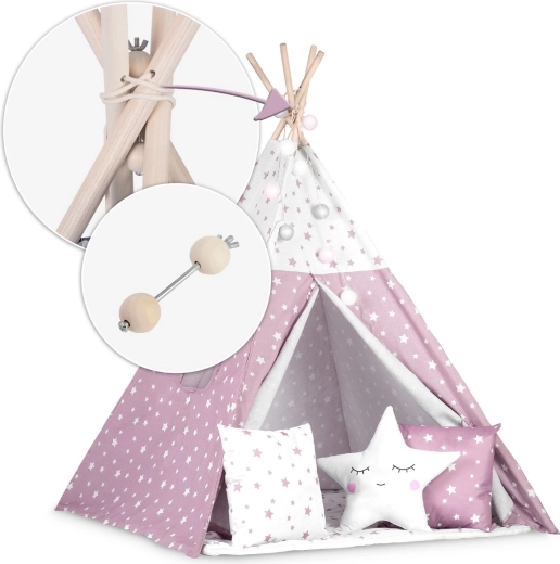 Estructura de madera estable con estabilizador