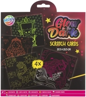 Imágenes para rascar que brillan – motivo para niña, set de 4 uds.