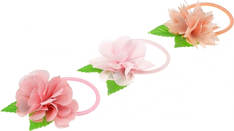 Gomas para el pelo con flor Chayenne 3 uds