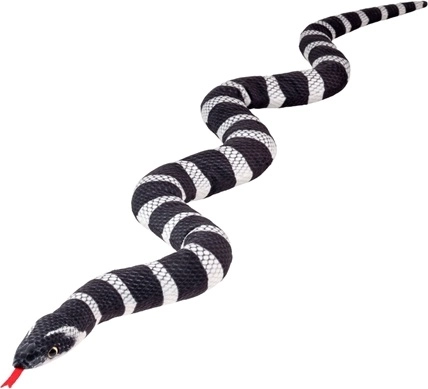 Serpiente en zigzag blanca y negra de 100 cm