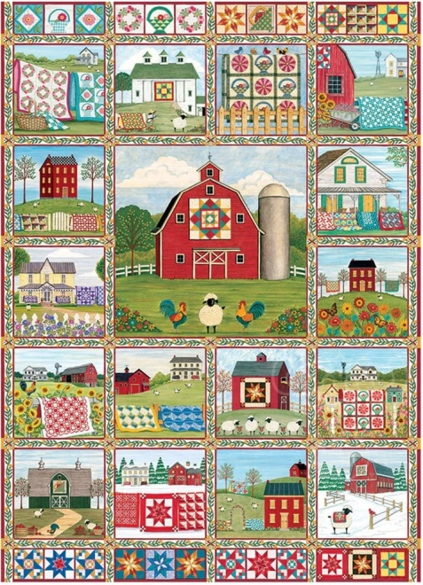 Puzzle Cobble Hill Tierra de colchas bordadas 1000 piezas