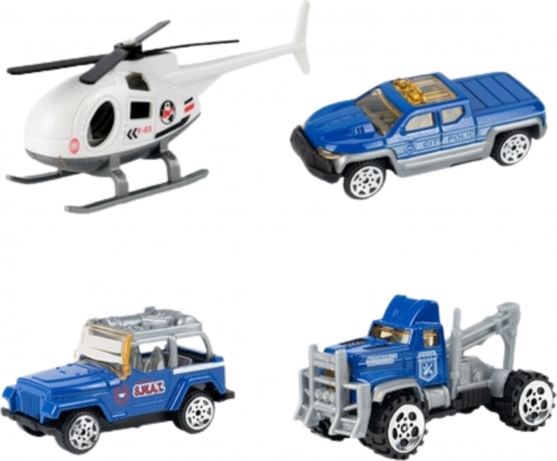 Vehículos y helicóptero incluidos