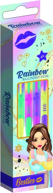 Bolígrafos de tinta gel Besties arcoíris 4 uds.