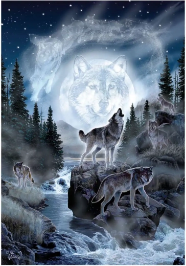 Puzzle Lobo lunar 500 piezas