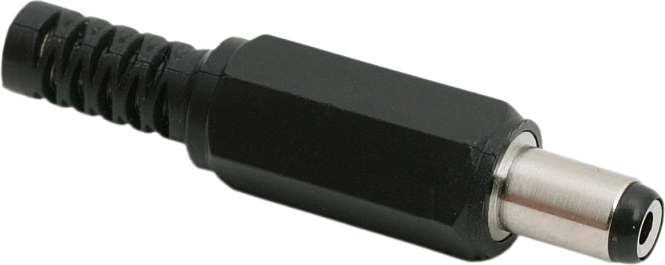 Conector DC de 5,5 × 2,1 mm con protección contra dobleces
