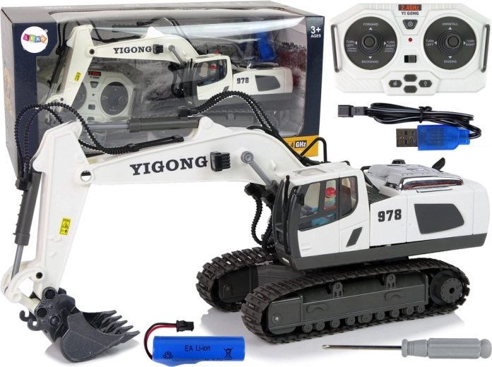 Excavadora RC de orugas 2,4 GHz con control remoto