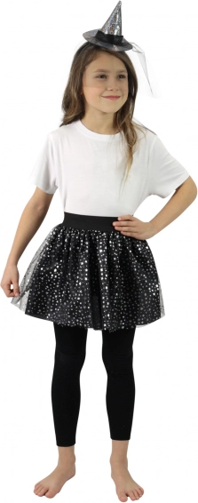 Set de brujita para niña con falda tutu y diadema