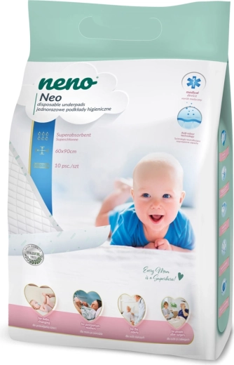 Empapadores desechables para cambiar pañales Neno 60 × 90 cm, 10 uds.