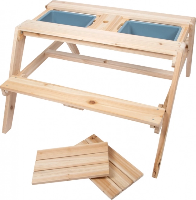 Mesa infantil de madera 2 en 1 para jugar con bandejas