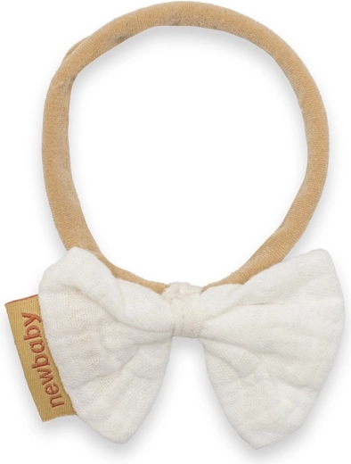 Diadema para bebés New Baby blanca de muselina