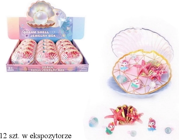 Set de joyería infantil en concha: anillos y pinza para el pelo