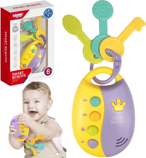 Woopie Baby llaves interactivas con mando inteligente 2 en 1 – sonajero y mordedor