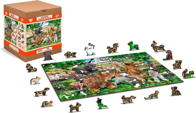 Puzzle de madera guardería en la granja 2 en 1