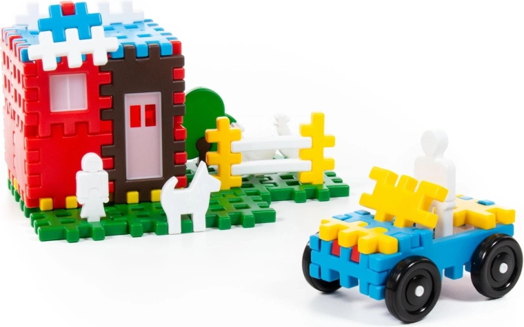 Construye una casa, un jardín y un coche