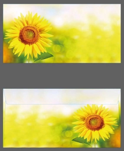 Sobre de color DL con girasol