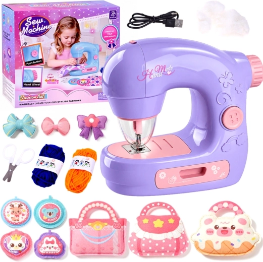 Máquina de coser infantil con accesorios de fieltro para bolsos y adornos