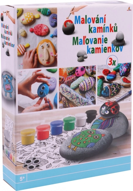 Set para pintar piedras con pegatinas
