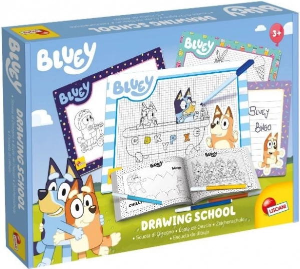 Escuela de dibujo BLUEY: set creativo con cuaderno y 4 pizarras borrables