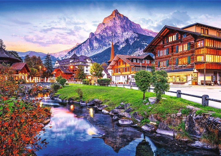 Puzle de 1000 piezas – ciudad alpina en Suiza PHOTO ODYSSEY TREFL