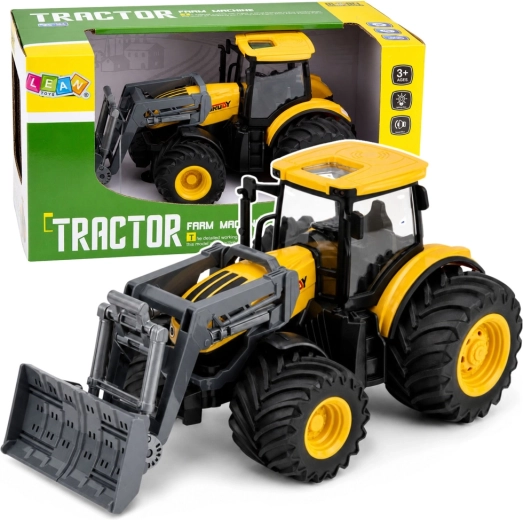 Tractor con pala niveladora con luces y sonidos 1:24 amarillo