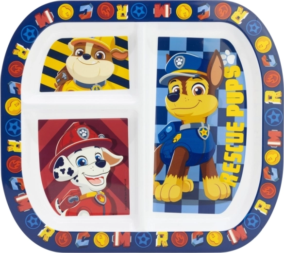 Plato infantil Paw Patrol con compartimentos Boy Rescue Pups 22 cm