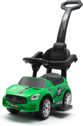 Correpasillos infantil con sonidos y barra de empuje BABY MIX Racer – verde