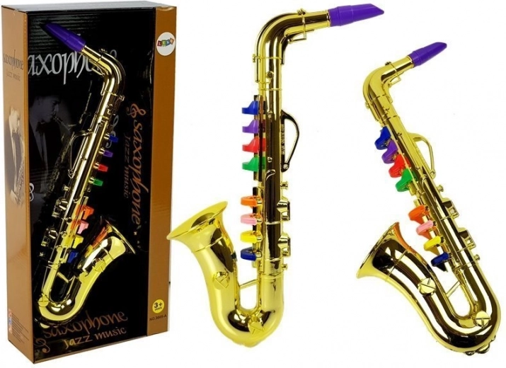 Saxofón dorado para niños