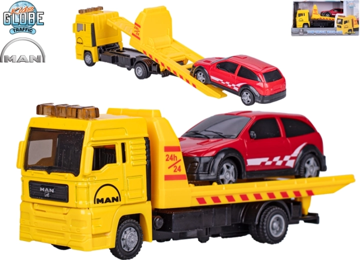 Kids Globe Traffic grúa MAN – modelo metálico con coche 19 cm