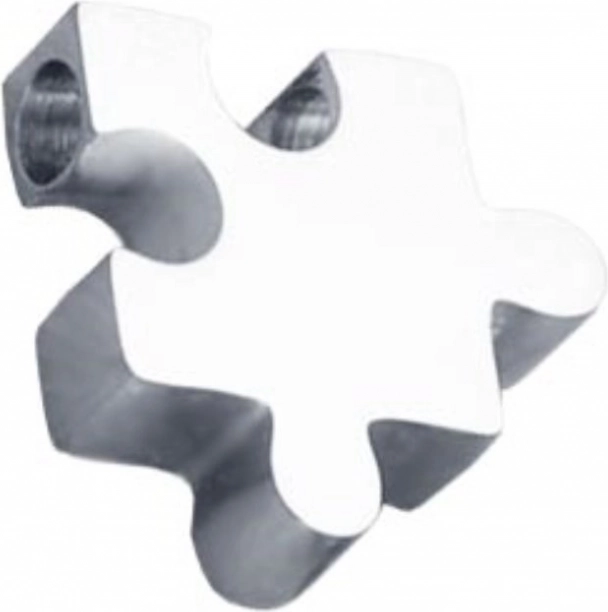 Colgante de acero con forma de puzzle de acero quirúrgico