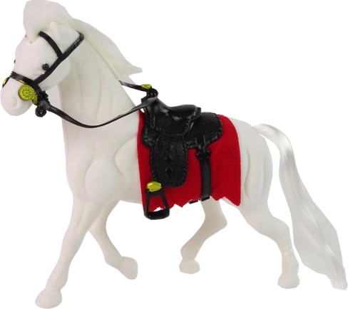 Figura de caballo blanco con silla – granja