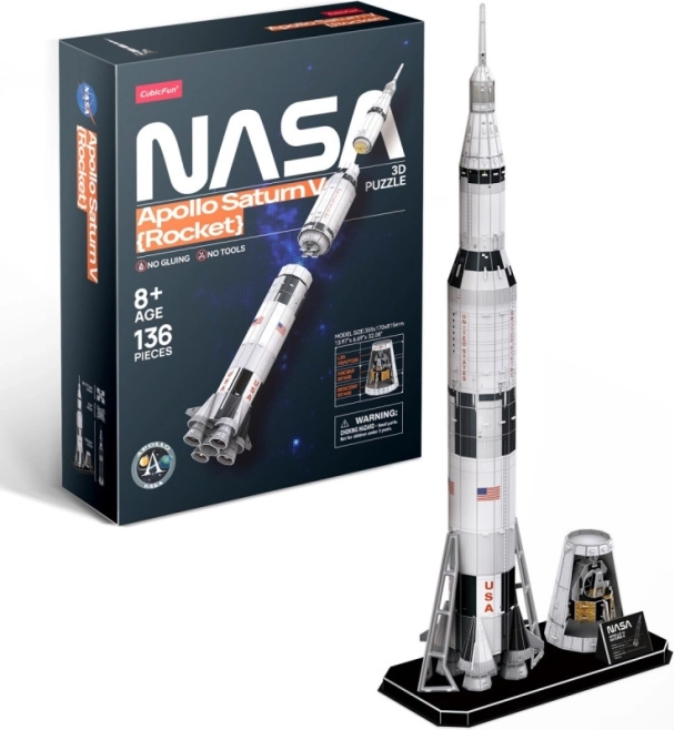 Puzzle 3D Cohete Saturn V – 136 piezas