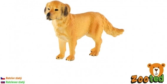 Figura de golden retriever de plástico 10 cm
