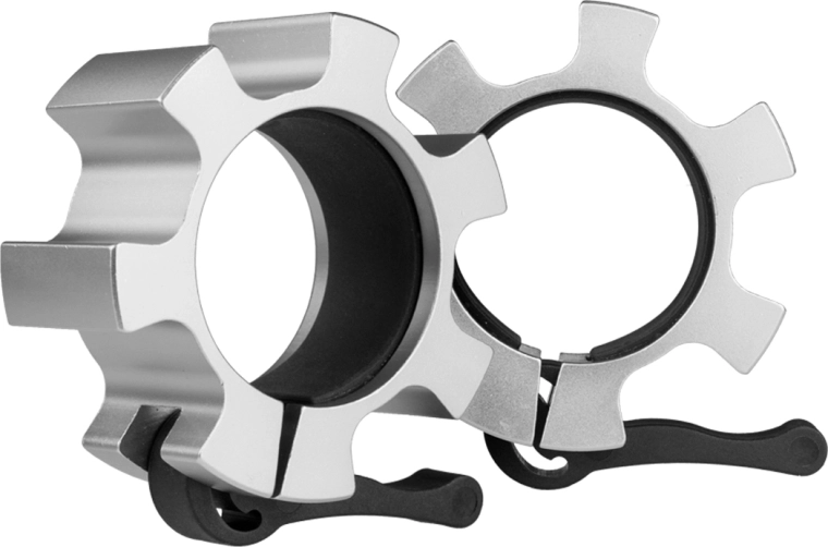 Cierres de liberación rápida para barra olímpica de 50 mm plateados HMS