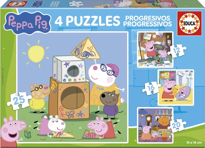 Juego de puzles PEPPA PIG 4 en 1 (12, 16, 20, 25 piezas) EDUCA