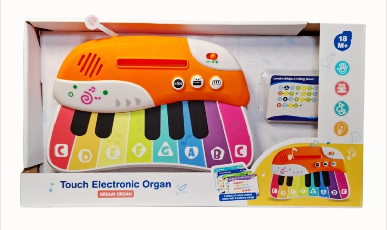 Pianito electrónico infantil con tarjetas para tocar