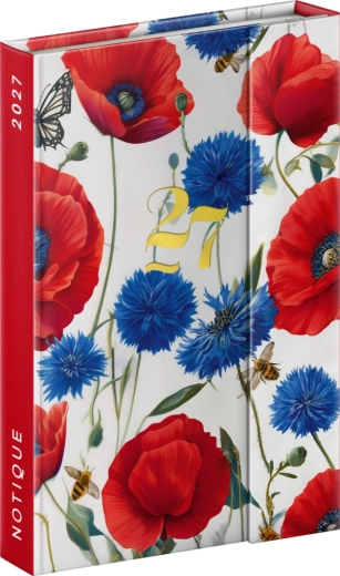 Agenda semanal magnética Notique amapolas lupinas 2027, 11 × 16 cm