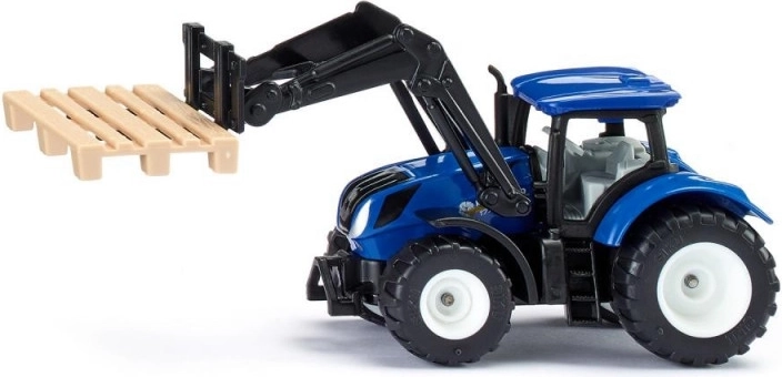 Tractor Siku New Holland con horquillas para palés y palé