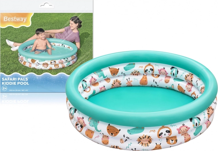 Piscina infantil hinchable con animalitos 102 cm Bestway