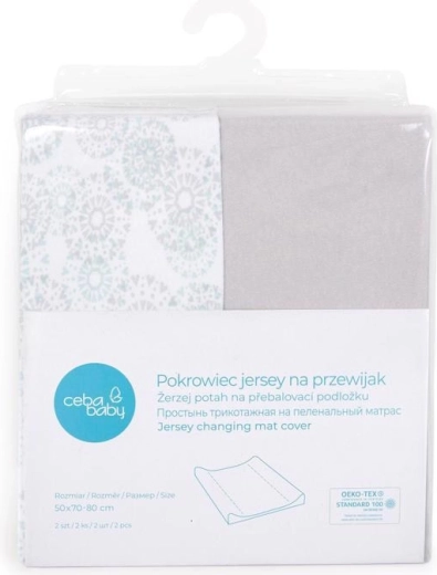 Ceba funda para cambiador 50 × 70 cm (2 uds) light grey + dandy