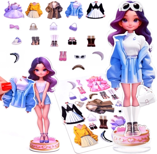 Set magnético para vestir Muñeca de moda - 1 unidad