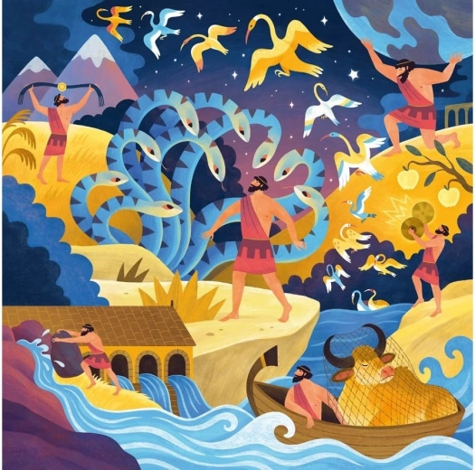 Puzzle 12 trabajos de Hércules 64 piezas RAVENSBURGER