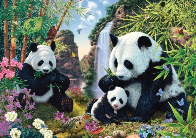 Puzzle de pandas en la cascada 500 piezas SCHMIDT